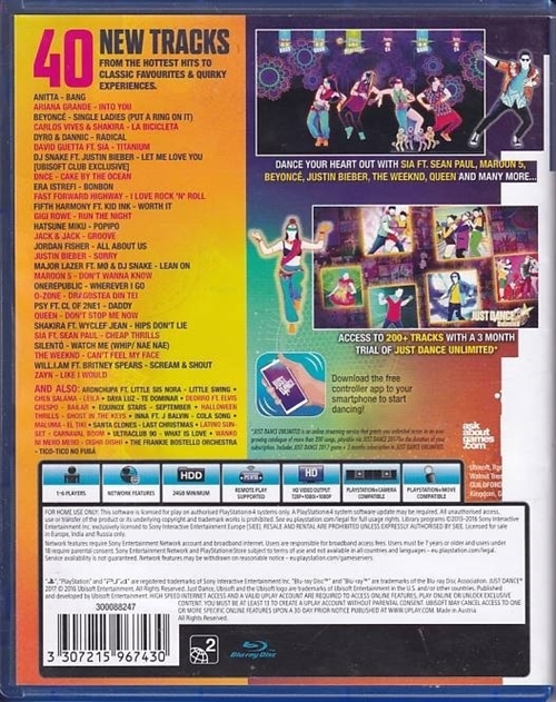 Just Dance 2017 - PS4 (A Grade) (Genbrug)